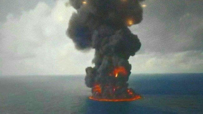 مقامات چینی می‌گویند: آلودگی نفتی ناشی از غرق شدن نفتکش سانچی در دریایی چین شرقی، ناحیه به وسعت بیش از 39 مایل مربع (100 کیلومتر مربع) را فراگرفته است.