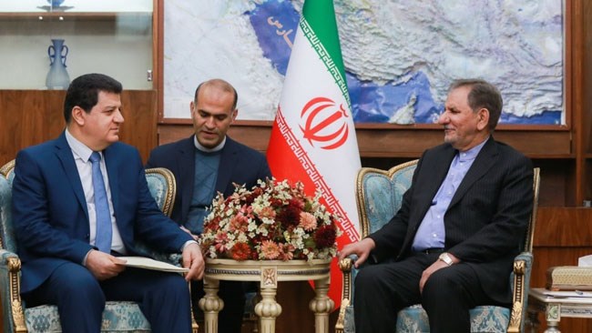 اسحاق جهانگیری معاون اول رئیس جمهور امروز و عدنان محمود سفیر سوریه در ایران امروز با یکدیگر دیدار و گفت‌وگو کردند.