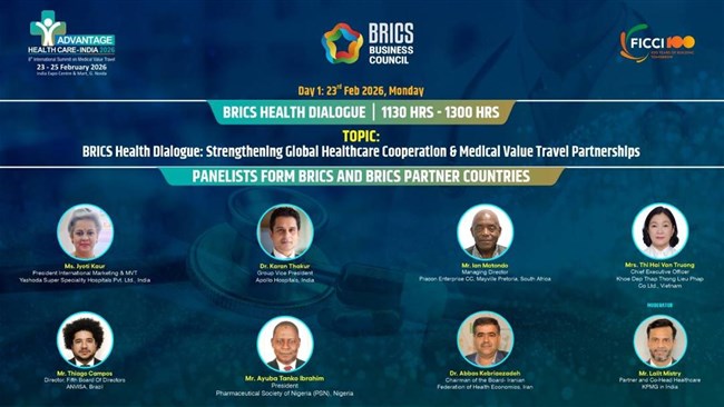 هشتمین اجلاس بین‌المللی گردشگری پزشکی در هند با حضور نمایندگان بخش خصوصی ایران آغاز شد و تا 6 اسفند ادامه دارد.